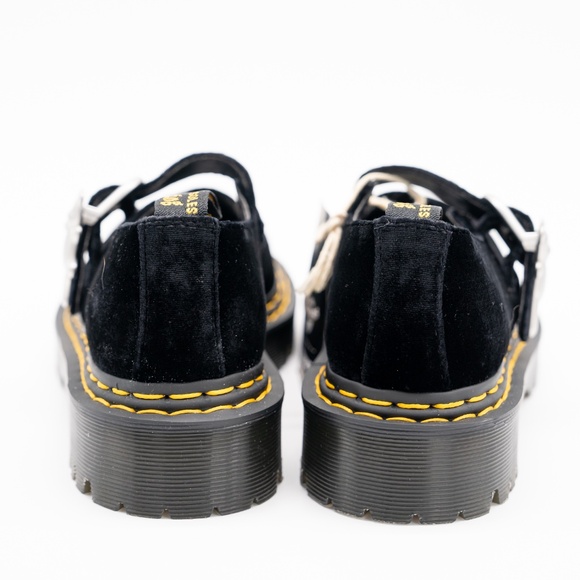 size 37EU 6 US Marc Jacobs Dr Martens Heaven Black Velvet Addina Mary Jane - Picture 5 of 11